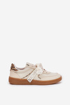 Low Women's Sneakers With Lace Leopard Beige Zielle