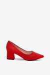 Women's pumps with pointed toes on a heel red Merinette