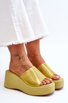 Women's Transparent Wedge Slippers Light green Eliane