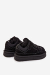 Sneakersy Dziecięce Ocieplane Futerkiem Czarne Mireen