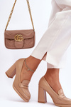 Stylish Heeled Sandals on Stiletto Beige Florence