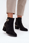 Insulated women's ankle boots with golden details on heel black Dorisse