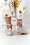 Laced Openwork Espadrilles S.Barski L17704 Silver