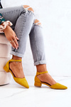 Suede pointed pumps Yellow Calliope