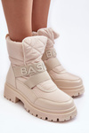 Women's Zip-Up Snow Boots Padded Light Beige Zeva