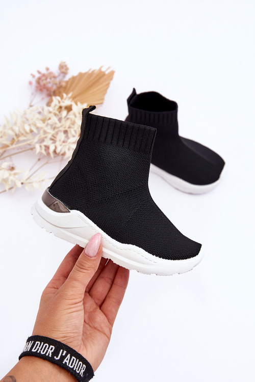 Buty Sportowe Dziecięce Skarpetkowe Czarne Benito