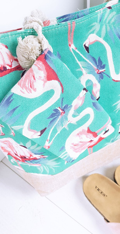Beach Large Mint Handbag Bag Bag Women's Flamingos