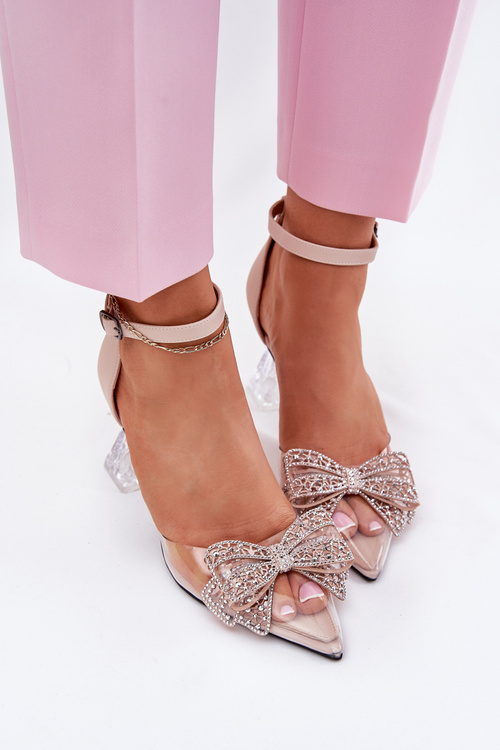 Elegant Court Shoes With Bow Vinceza 62212 Beige