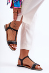 Women's Sandals with Rhinestones Black Penna