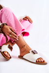 Women's Slippers With Decorative Element White Leonia