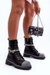Women's Embellished Leather Ankle Boots Black Totah