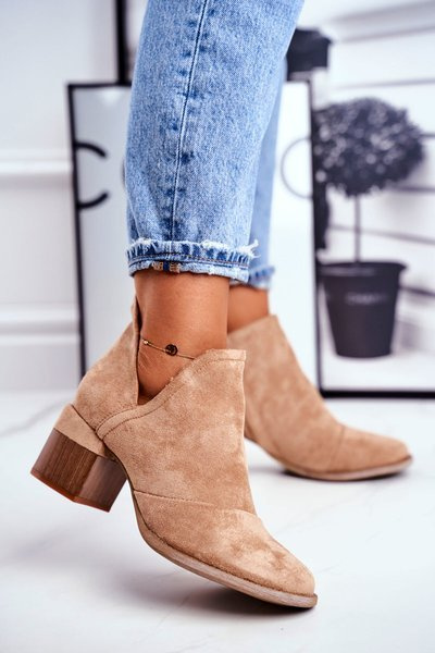 Women’s Boots On High Hee Trimmed Khaki Mini Meliori