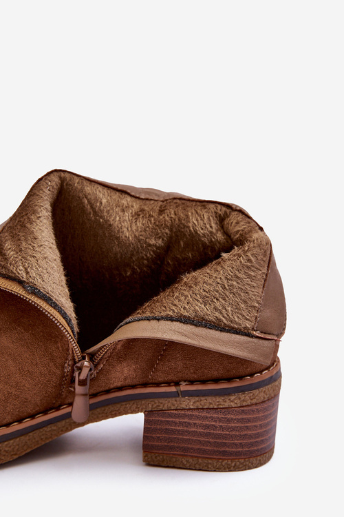 Low Heel Suede Boots Brown Laurisa