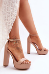 Leather Sandals On A High Bar And Platform Nude Sky Dream
