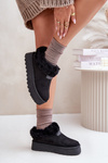 Women's Fur-Trimmed Snow Boots Black Rainsa