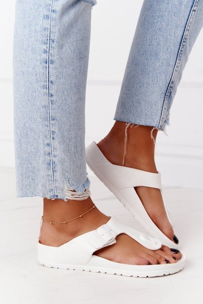Women's Rubber Slippers Flip-flops White Alma