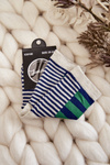 Children's classic socks with stripes and stripes Green