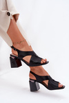 Elegant Women's Heeled Sandals Vinceza 62238 Black