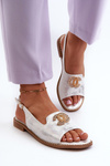 Women's Sandals with Decoration S.Barski KV27-049 Silver