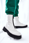 Women's Booties With Zip White Tierra