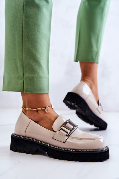 Patent Leather Shoes Light beige Corine