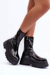  Glossy Boots on Massive Platform Black Mibrac