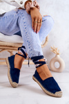 Tied Suede Espadrilles Navy Ismanne