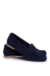 Sergio Leone Women's Suede Moccasins Navy Blue MK722