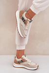 Women's Sports Shoes On Platform Zebra Beige Davinara