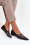 Patent Leather Ballerinas With Straps Black Palenna