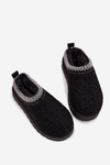 Children Youth Snow Boots With Sheep Fur Type Black Selathiel