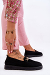 Tenisówki Damskie Wsuwane Slip-On Ozdoba Czarne Alena