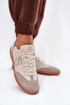 Leather Sports Shoes Sneakers Women Panther CheBello 4640 Beige