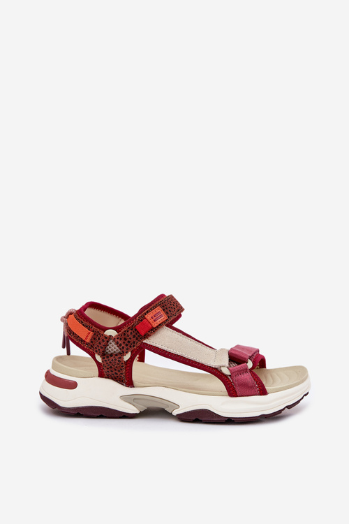 Women's Velcro Sandals D.Franklin DFSH406003 Burgundy
