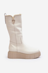 Women's Wool Leather Boots Cream Bayla