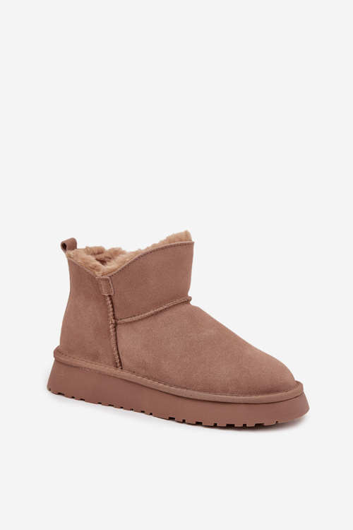 Damskie Śniegowce Zamszowe Ocieplane Futerkiem Beżowe Vinceza 97961