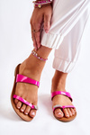 Women's Lacquered Flip-flops Fuchsia Jimena