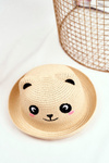 Children's Hat Summer Beach Beige With Panda