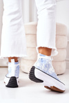 Sneakers On A Platform Blue With A Tie-Dye Effect Electric Love