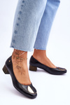 Leather Low Heel Pumps Maciejka 05960-01 Black