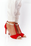Sandals On High Heel S.Barski 280-58 Red-Gold