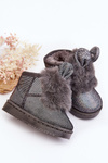 Children's snow boots with fur lining and ear details gray Betty
