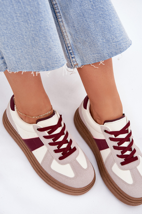 Ladies platform sneakers burgundy Dovina