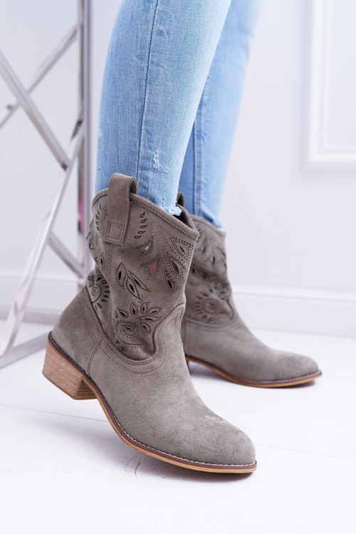 Women's Stiletto Boots Slip-on Cowboy Boots Olive Lalu
