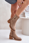 Insulated Women's Heeled Boots Beige Vailia
