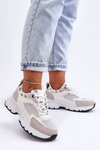 Buty Sportowe Sznurowane Platforma Białe Escape EV-210