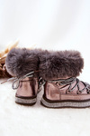 Children's Snowboots with Fur Grey-Brown Grandis