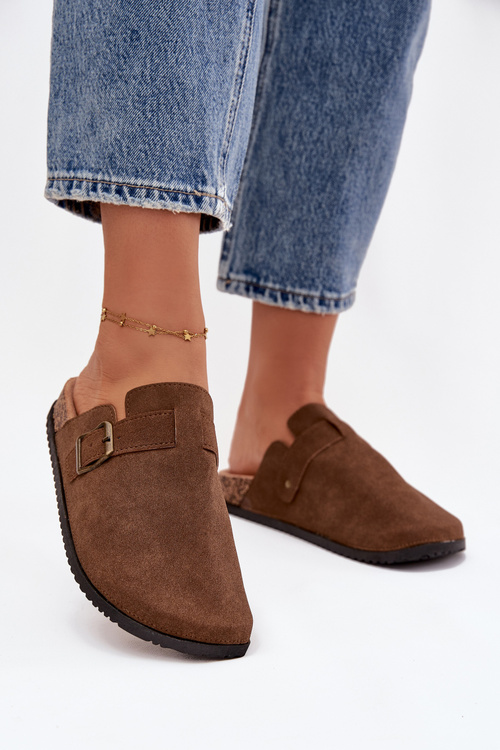 Women's slippers and platform slides with buckle Selio