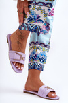 Women's Classic Slippers with Ornament Purple Impressive
