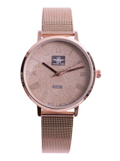 Women's Watch Michael John Elis Pink Gold / Gold Dial